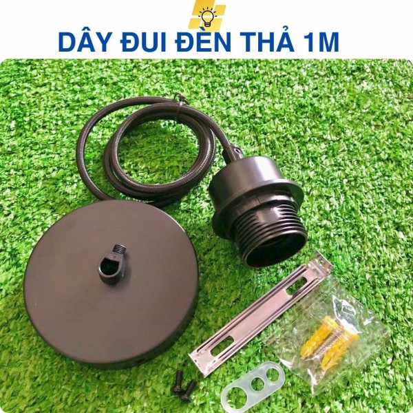 Dây đui đèn thả mây tre dài 1m đui E27 